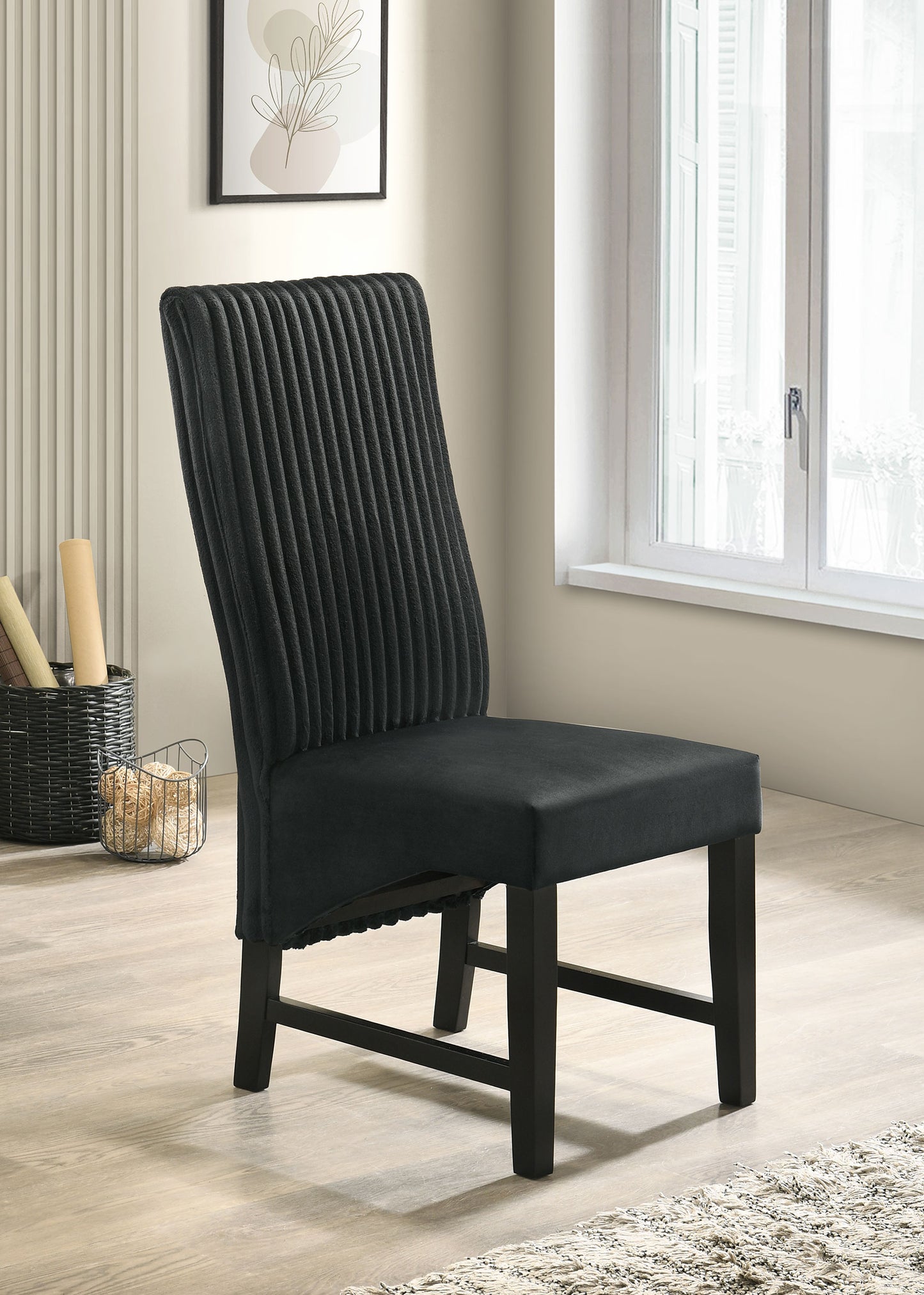 bruner upholstered dining side chair black (set of 2)black