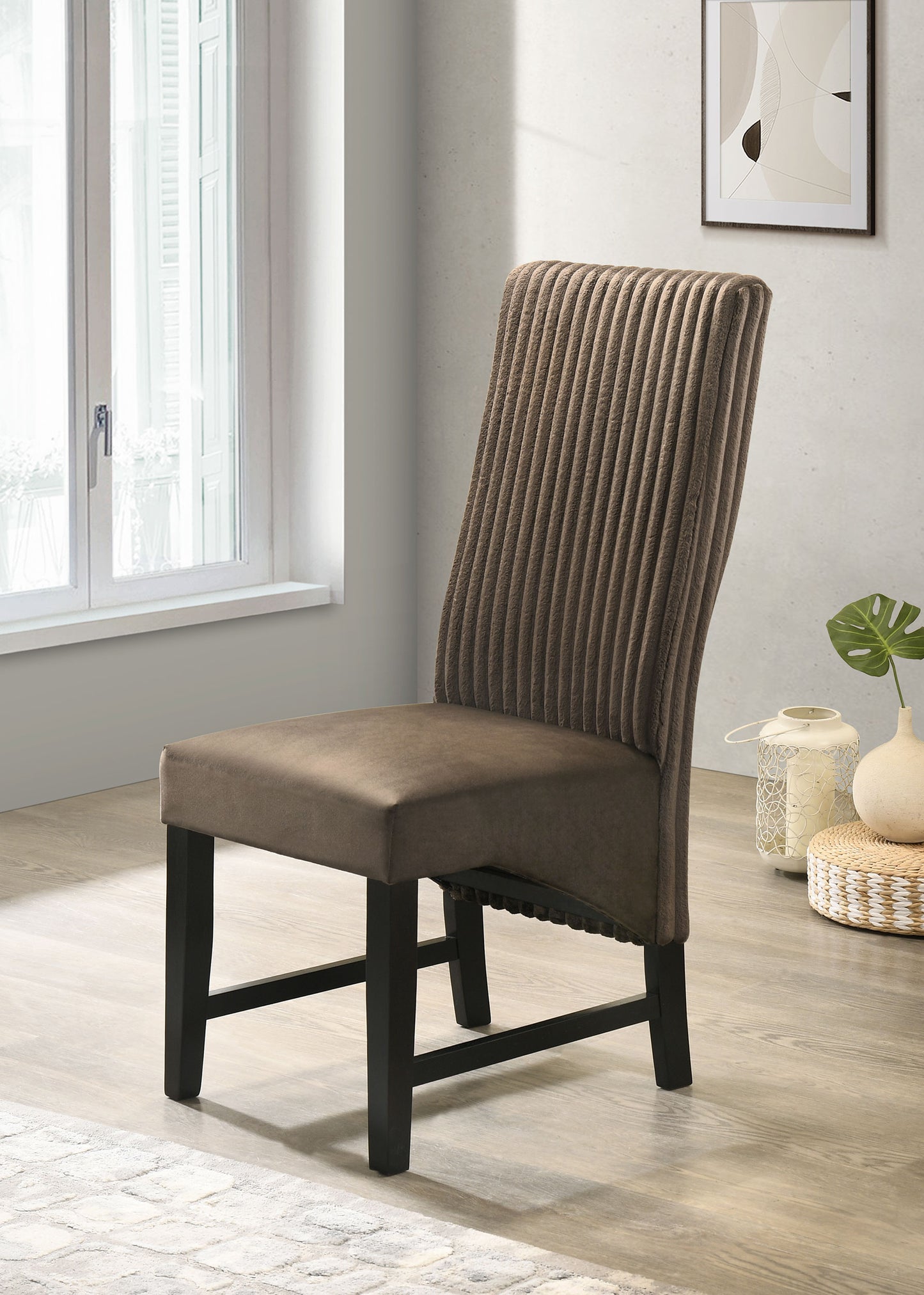 bruner upholstered dining side chair chocolate (set of 2)chocolate