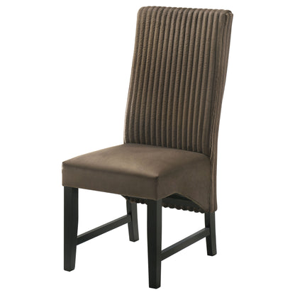 Bruner Upholstered Dining Side Chair Chocolate (Set of 2)Chocolate