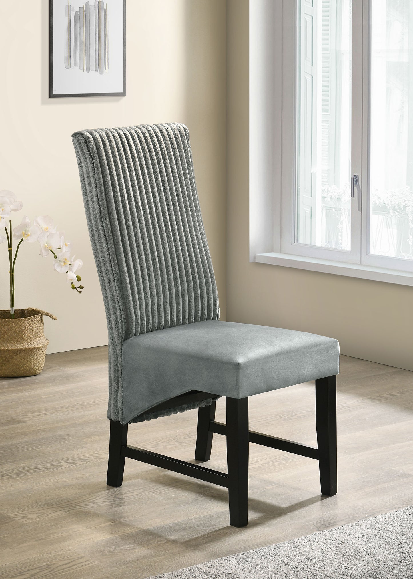 bruner upholstered dining side chair grey (set of 2)grey