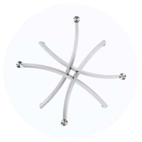 Edith Round 46-inch Glass Top Dining Table ChromeChrome