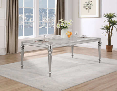Tenya Game 86-inch Extension Dining Table Metallic PlatinumMetallic Platinum