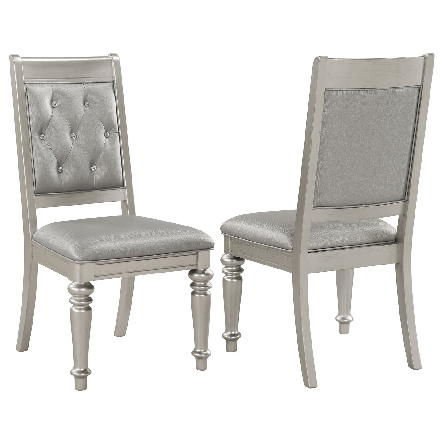 tenya game dining side chair metallic platinum (set of 2)metallic platinum