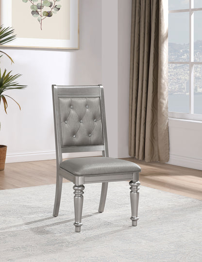 Tenya Game Dining Side Chair Metallic Platinum (Set of 2)Metallic Platinum