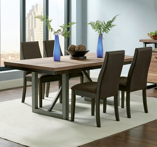 Visalia Creek 5-piece Rectangular Dining Table Set ChocolateNatural Walnut / Chocolate