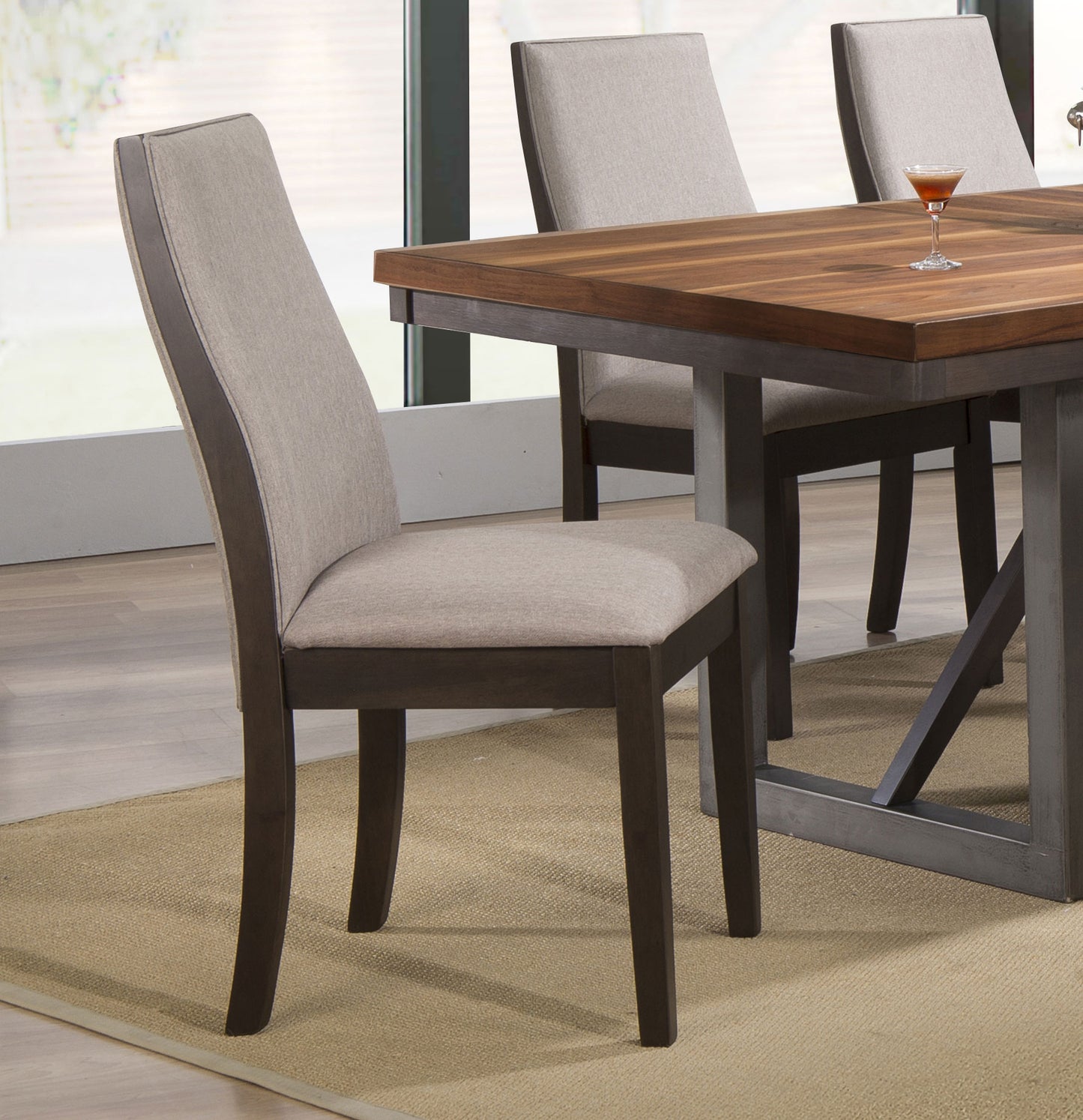 visalia creek upholstered dining chair taupe (set of 2)taupe