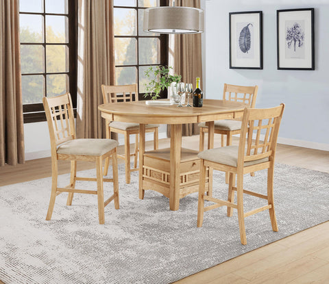 Parkes Oval 60-inch Counter Height Extension Dining Table Light Oak