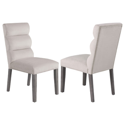 Achelle Velvet Upholstered Dining Side Chair Stone (Set of 2)Stone