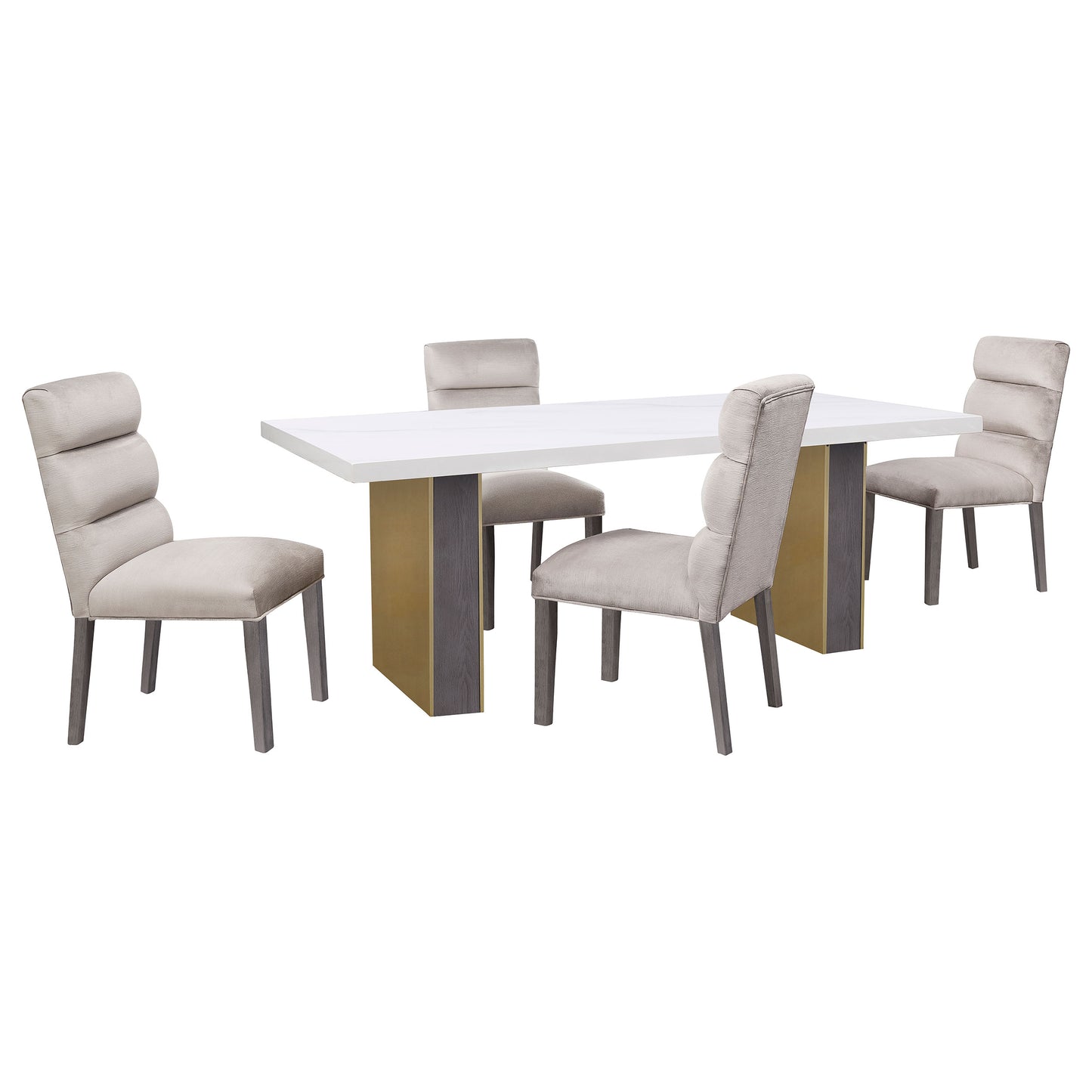 claude velvet upholstered dining side chair stone (set of 2)