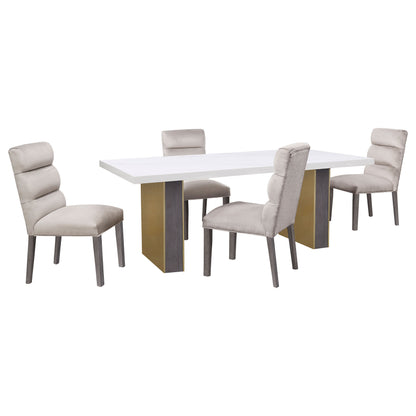 Claude Velvet Upholstered Dining Side Chair Stone (Set of 2)