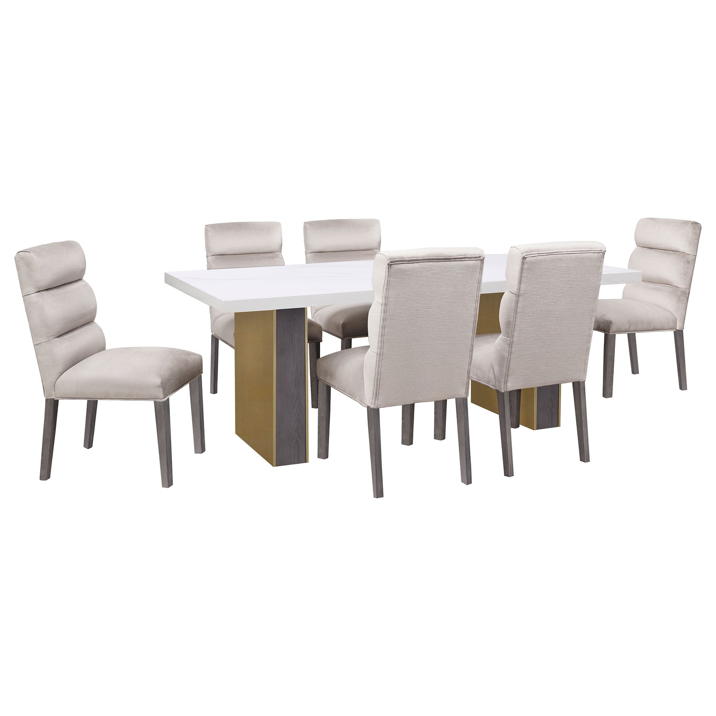 claude velvet upholstered dining side chair stone (set of 2)