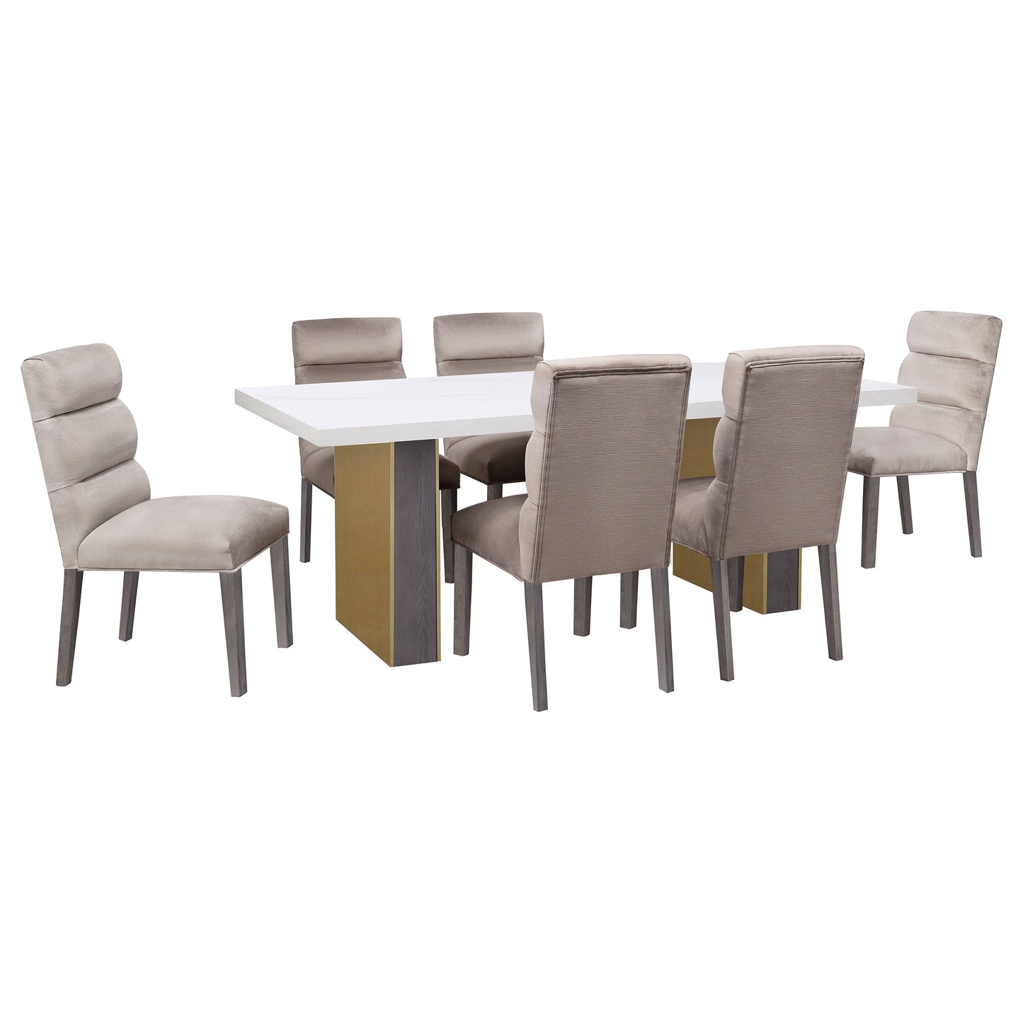 claude velvet upholstered dining side chair stone (set of 2)