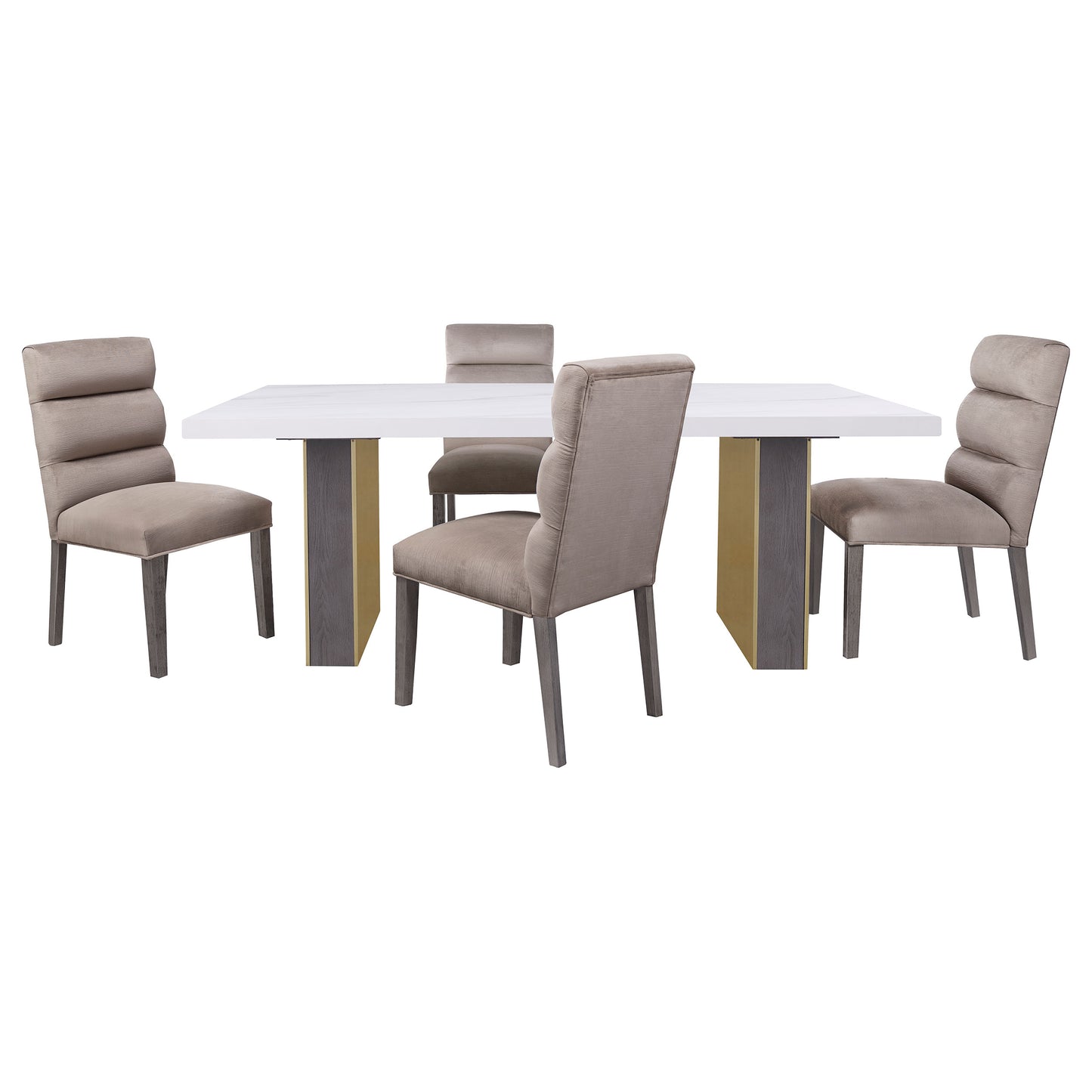 claude velvet upholstered dining side chair ash (set of 2)