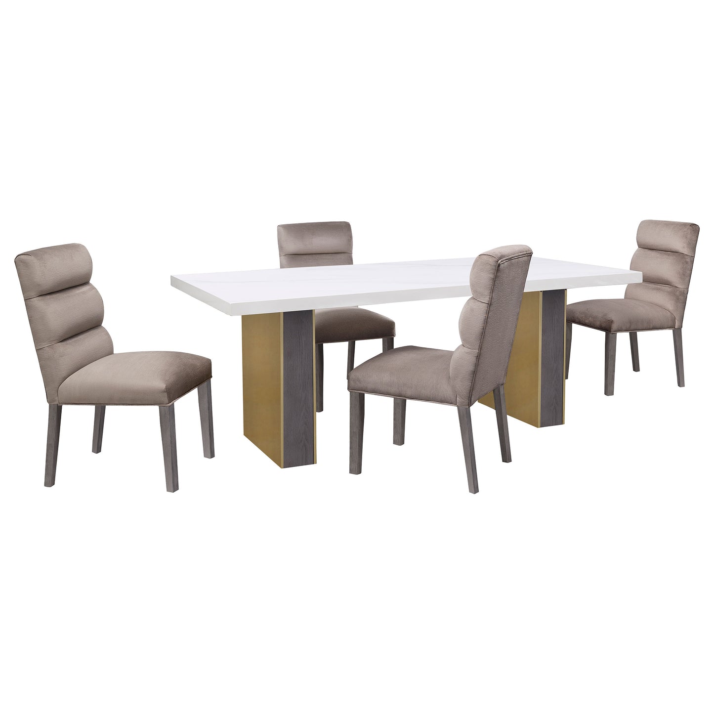 claude velvet upholstered dining side chair ash (set of 2)