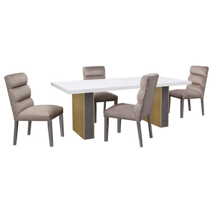 Claude Velvet Upholstered Dining Side Chair Ash (Set of 2)