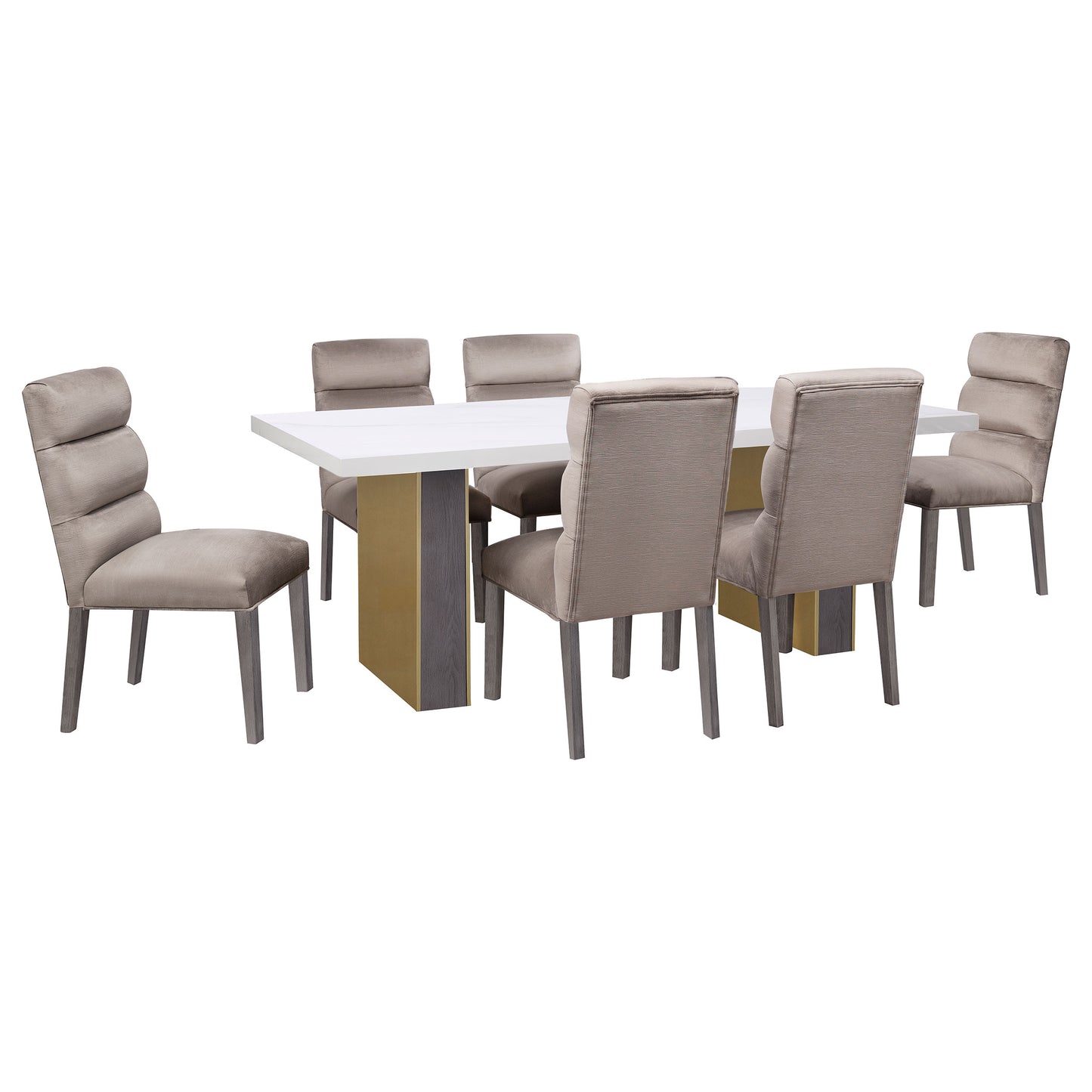 claude velvet upholstered dining side chair ash (set of 2)