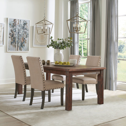 Deepika 5-piece Rectangular Dining Set Rustic Golden Brown
