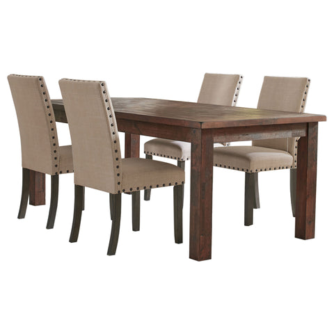 Deepika 5-piece Rectangular Dining Set Rustic Golden Brown