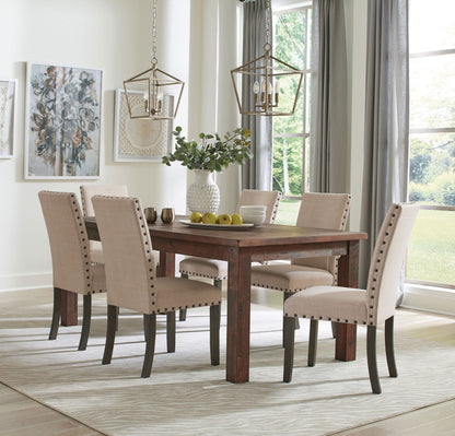 Deepika 7-piece Rectangular Dining Set Rustic Golden Brown