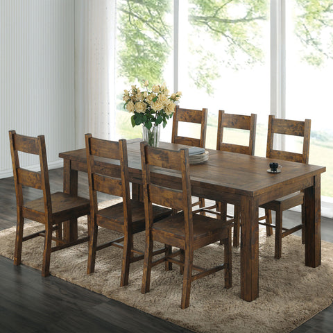 Lawler 7-piece Rectangular Dining Set Rustic Golden BrownRustic Golden Brown