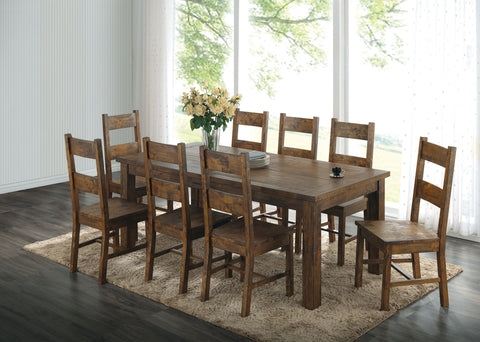 Lawler 9-piece Rectangular Dining Set Rustic Golden BrownRustic Golden Brown