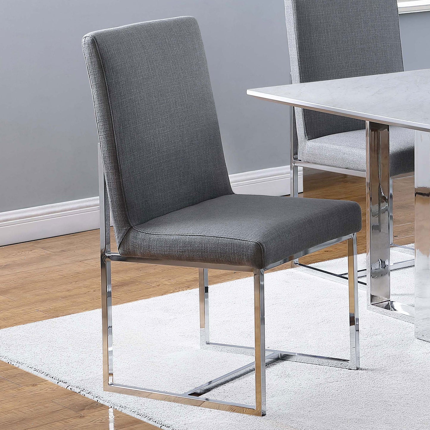 landon upholstered dining side chair grey (set of 2)grey