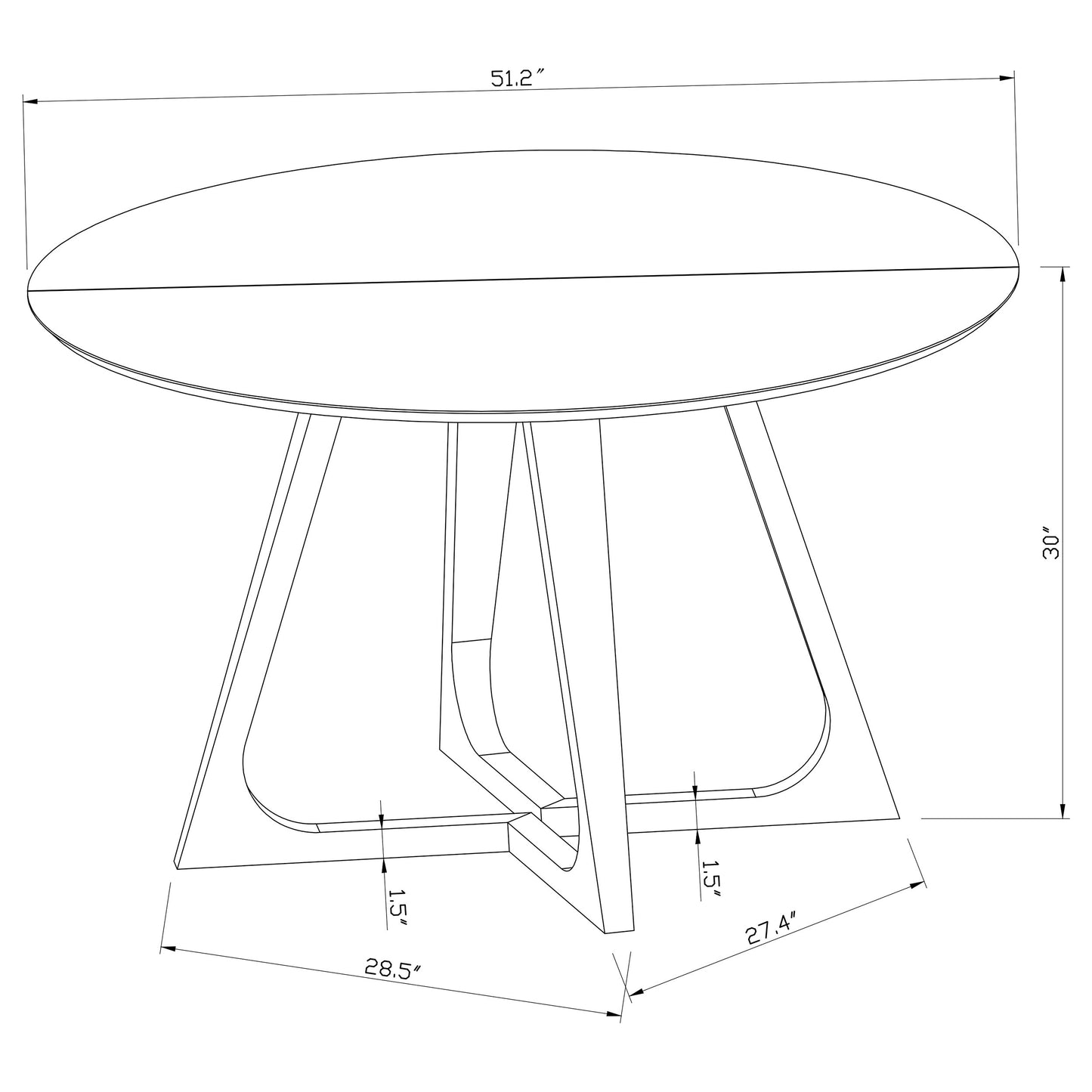 acton round 51-inch marble stainless steel dining table gold