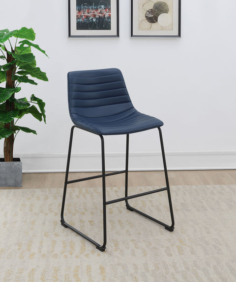 Carmen Faux Leather Upholstered Counter Chair Blue (Set of 2)Blue
