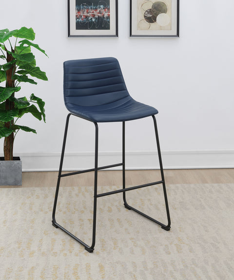 Carmen Faux Leather Upholstered Bar Chair Blue (Set of 2)Blue