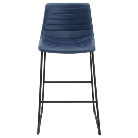 Carmen Faux Leather Upholstered Bar Chair Blue (Set of 2)Blue
