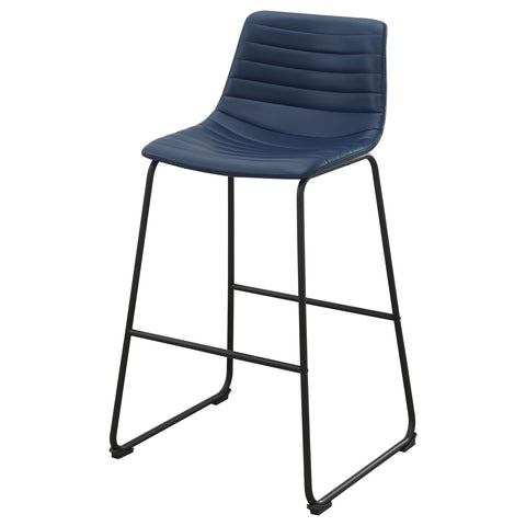 Carmen Faux Leather Upholstered Bar Chair Blue (Set of 2)Blue