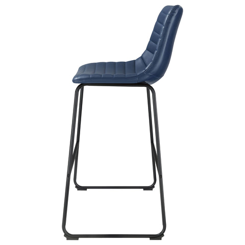 Carmen Faux Leather Upholstered Bar Chair Blue (Set of 2)Blue