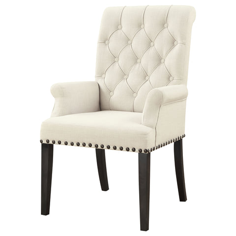 24x24-inch Fabric Upholstered Dining Arm Chair BeigeBeige