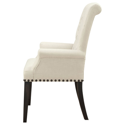 24x24-inch Fabric Upholstered Dining Arm Chair BeigeBeige