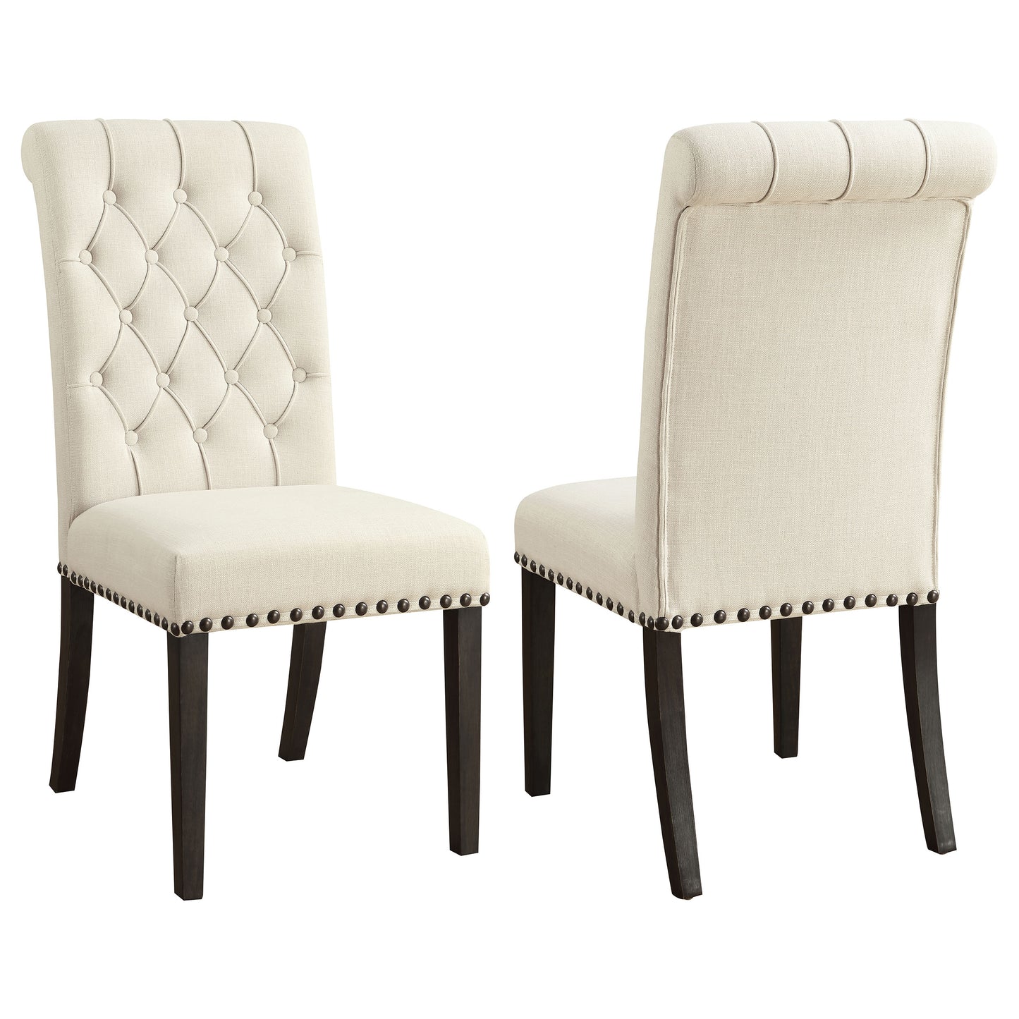 24x24-inch fabric upholstered dining side chair beige (set of 2)beige