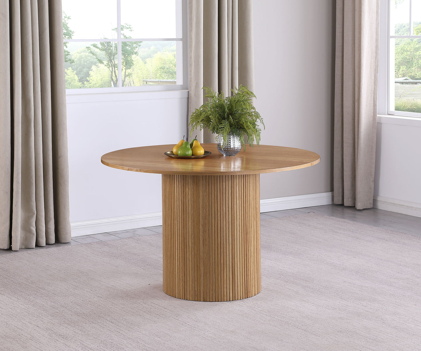 blake round 48-inch wood top dining table natural