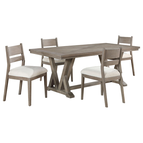 Jenson 5-piece Rectangular Dining Table Set Coastal GreyCoastal Grey