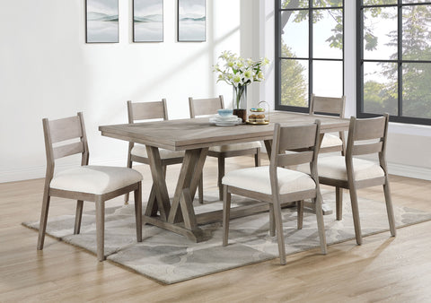 Jenson 7-piece Rectangular Dining Table Set Coastal GreyCoastal Grey