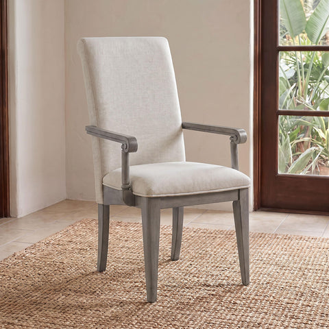 Canova Upholstered Dining Arm Chair Tan (Set of 2)