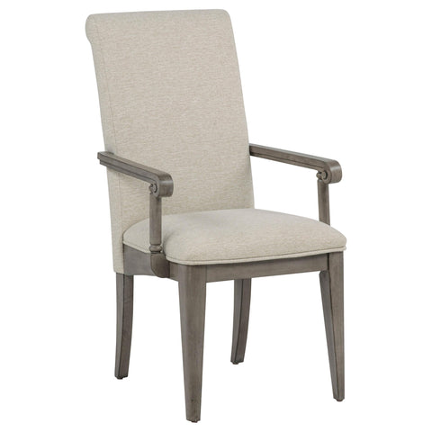 Canova Upholstered Dining Arm Chair Tan (Set of 2)