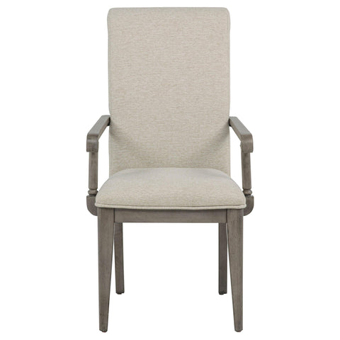 Canova Upholstered Dining Arm Chair Tan (Set of 2)