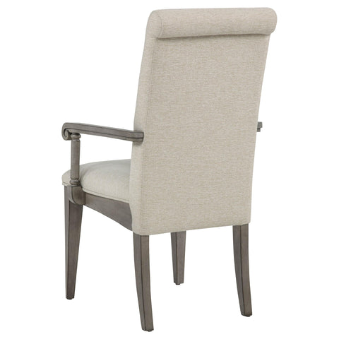 Canova Upholstered Dining Arm Chair Tan (Set of 2)