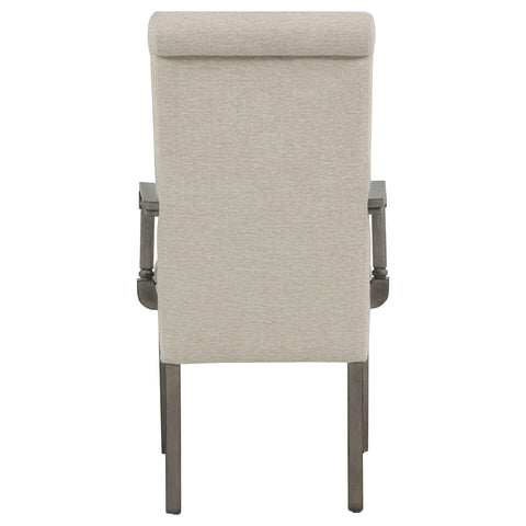 Canova Upholstered Dining Arm Chair Tan (Set of 2)