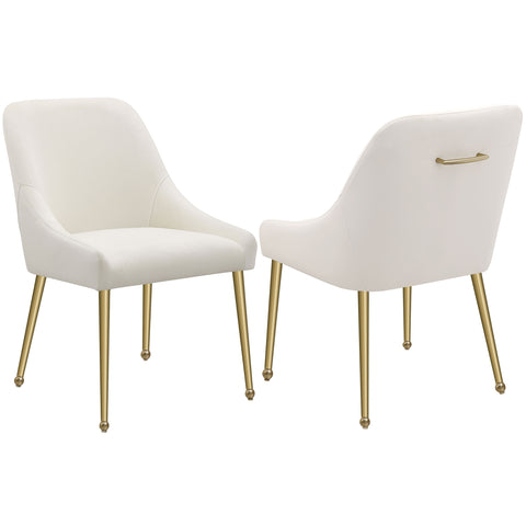 Allison Upholstered Dining Side Chair Ivory (Set of 2)Ivory / Gold