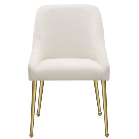Allison Upholstered Dining Side Chair Ivory (Set of 2)Ivory / Gold