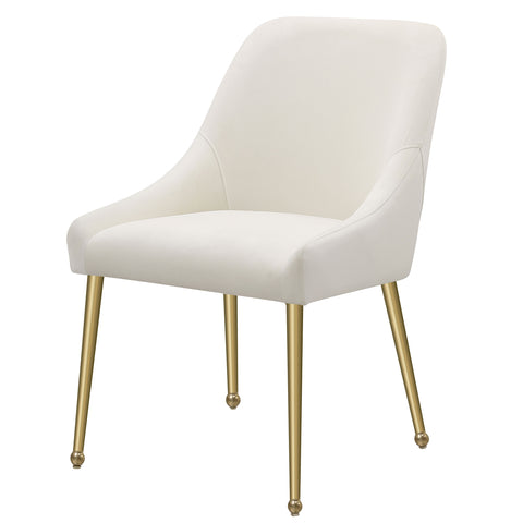 Allison Upholstered Dining Side Chair Ivory (Set of 2)Ivory / Gold