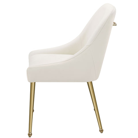 Allison Upholstered Dining Side Chair Ivory (Set of 2)Ivory / Gold