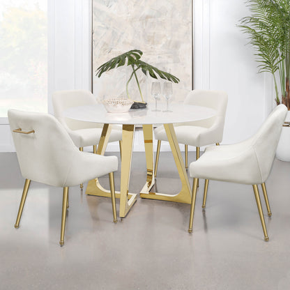 Shania Upholstered Dining Side Chair Ivory (Set of 2)