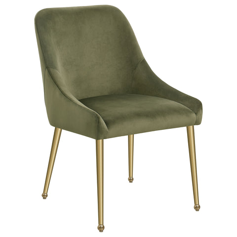 Allison Upholstered Dining Side Chair Olive (Set of 2)Olive / Gold