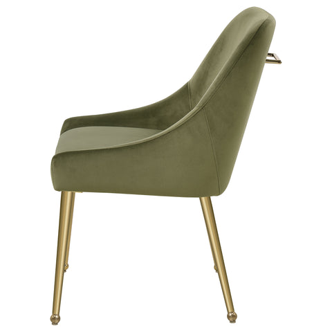 Allison Upholstered Dining Side Chair Olive (Set of 2)Olive / Gold